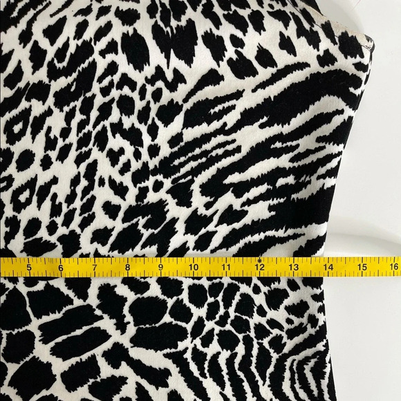🛍️3/$40 Suzy Shier Sleeveless Animal Print Sheath Dress  Black White Small - Picture 6 of 6